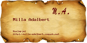 Milla Adalbert névjegykártya